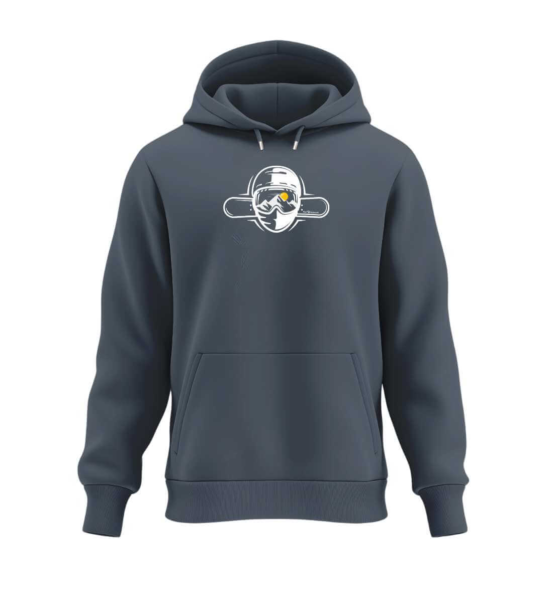 Snowboard | Unisex Organic Hoodie in India Ink Grey von Rad&Rucksack