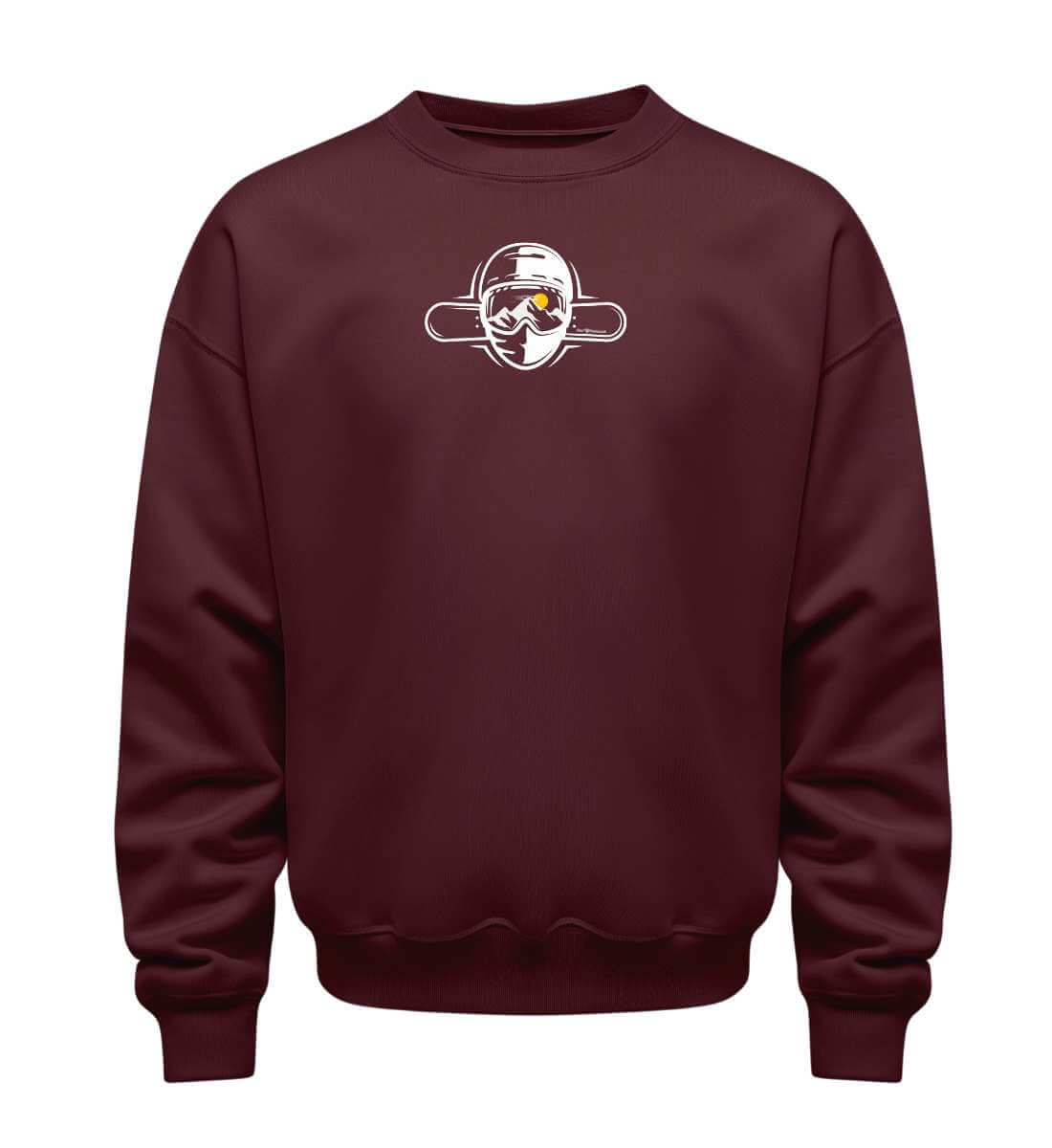 Snowboard | Unisex Organic Pullover in Burgundy von Rad&Rucksack