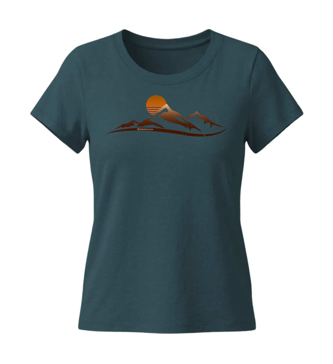 Sonnenuntergang Berg | Damen Premium Organic T-Shirt (Fitted) in Stargazer von Rad&Rucksack
