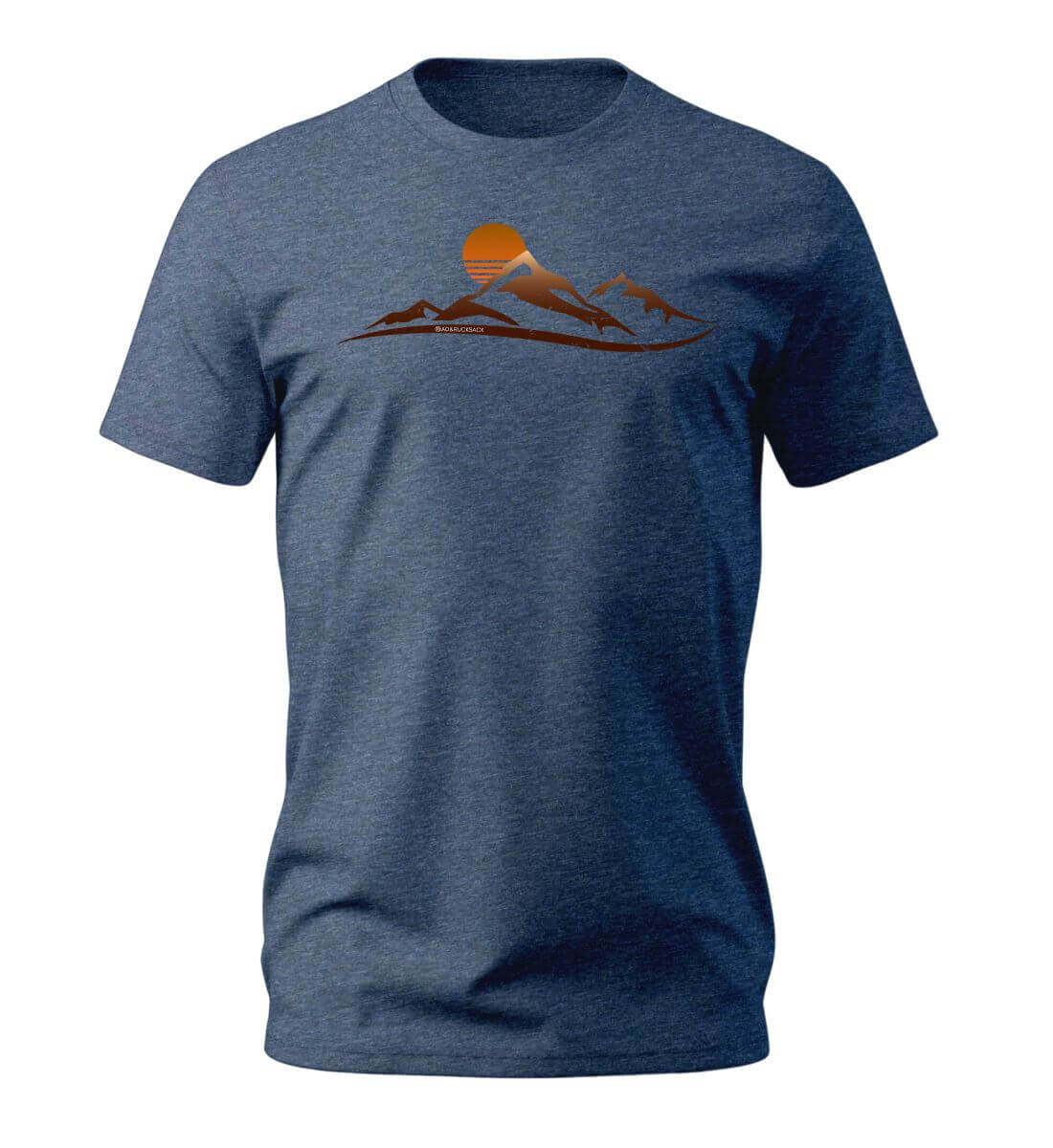 Sonnenuntergang Berg | Herren Premium Organic T-Shirt in Dark Heather Blue von Rad&Rucksack