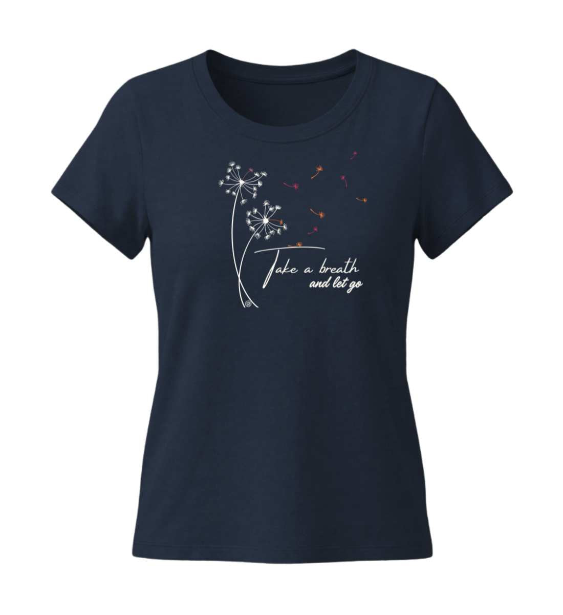 Take a breath | Damen Premium Organic T-Shirt (Fitted) in French Navy von Rad&Rucksack