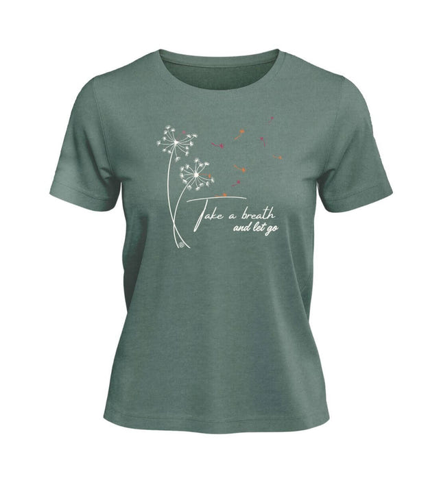 Take A Breath T-Shirt Damen Meeresgrün (Green Bay) – Produktbild (100% Bio-Baumwolle) von Rad&Rucksack