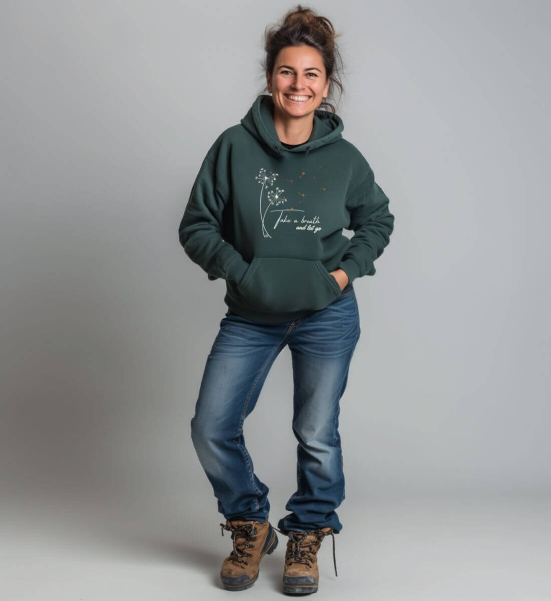 Take a breath | Unisex Organic Hoodie von Rad&Rucksack - Detailansicht