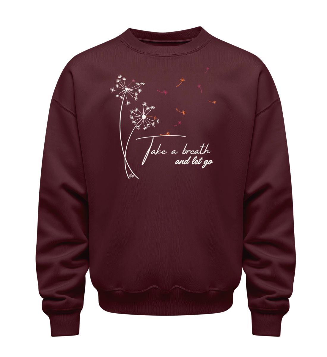 Take a breath | Unisex Organic Pullover in Burgundy von Rad&Rucksack