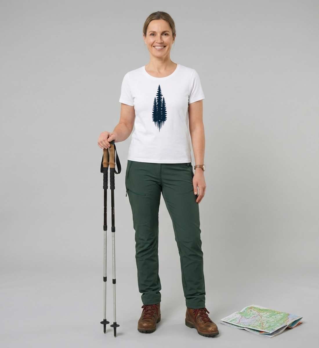 Tannen | Damen Premium Organic T-Shirt (Fitted) von Rad&Rucksack - weitere Modelansicht 2