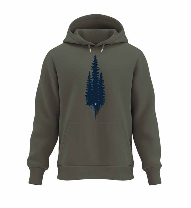 Tannen Hoodie in Olivgrün (Khaki) – Produktbild (350 g/m² Bio-Baumwolle) von Rad&Rucksack