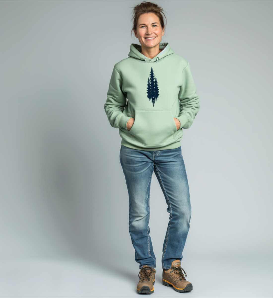 Tannen | Unisex Organic Hoodie von Rad&Rucksack - weitere Modelansicht 2