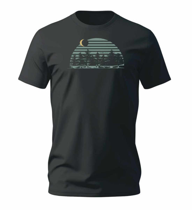 Outdoor T-Shirt Tannenwald Herren in Schwarz (Black) – Produktbild (100% Bio-Baumwolle) von Rad&Rucksack
