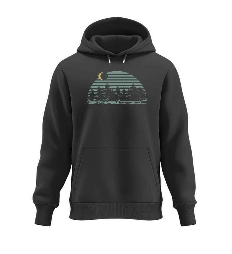 Tannenwald | Unisex Organic Hoodie in Black von Rad&Rucksack
