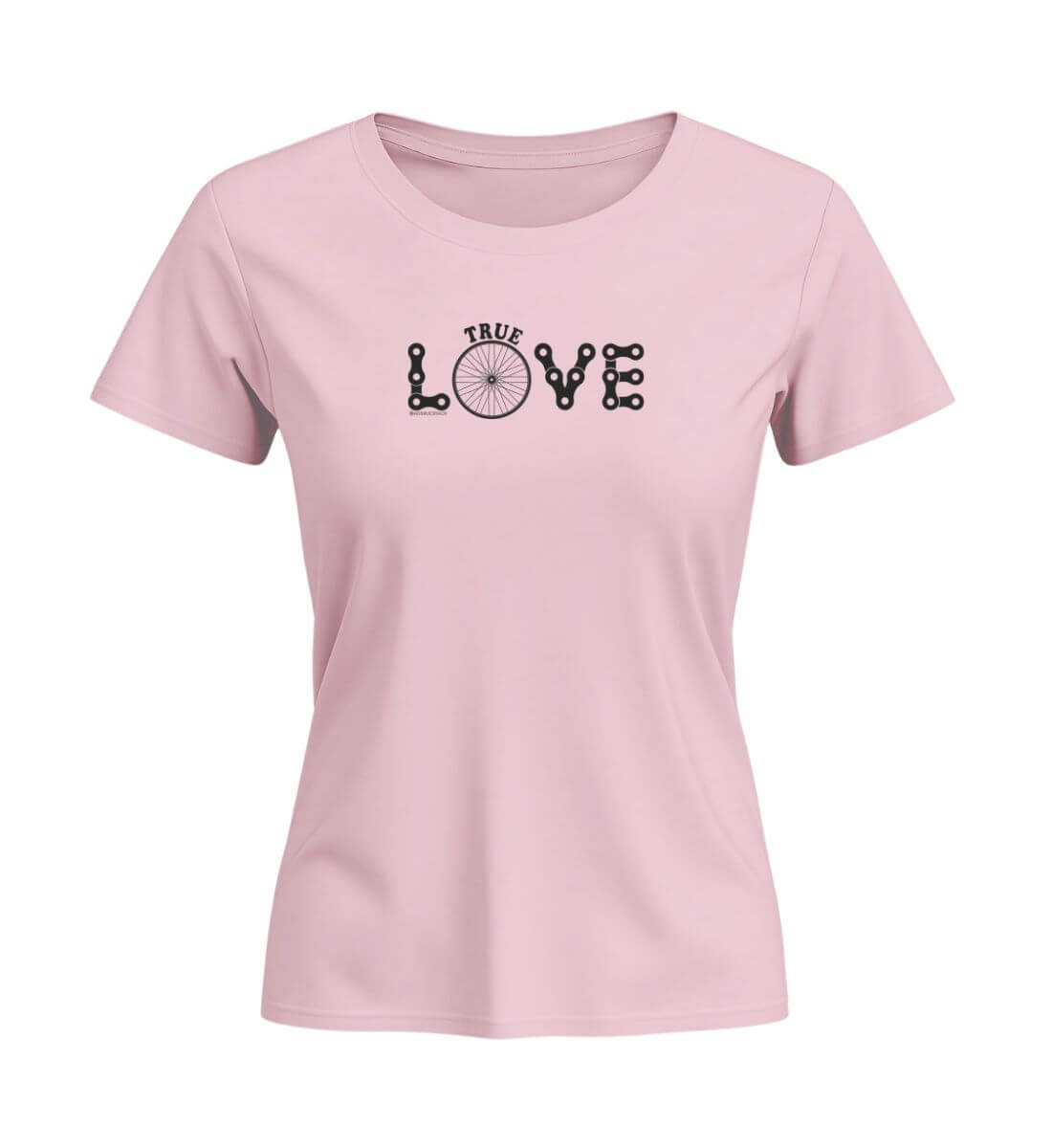 True Love | Damen Premium Organic T-Shirt (Fitted) in Cotton Pink von Rad&Rucksack