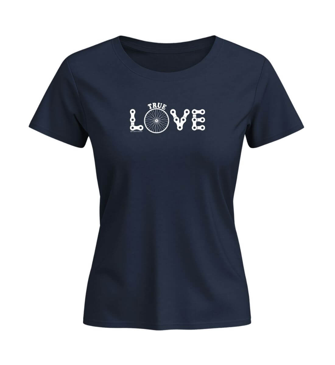True Love | Damen Premium Organic T-Shirt (Fitted) in French Navy von Rad&Rucksack