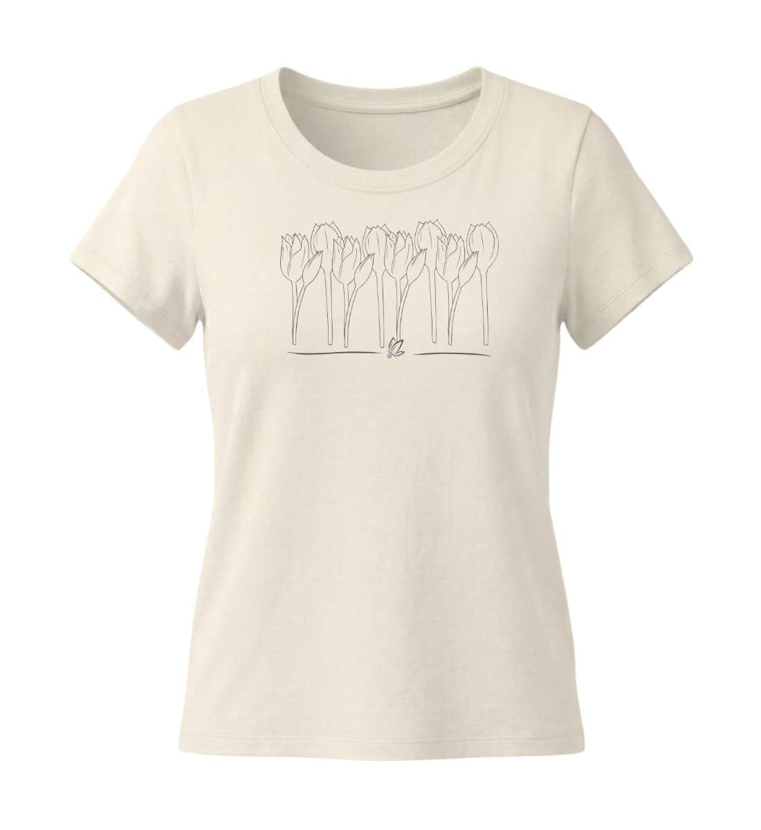 Tulpen | Damen Premium Organic T-Shirt (Fitted) in Natural Raw von Rad&Rucksack