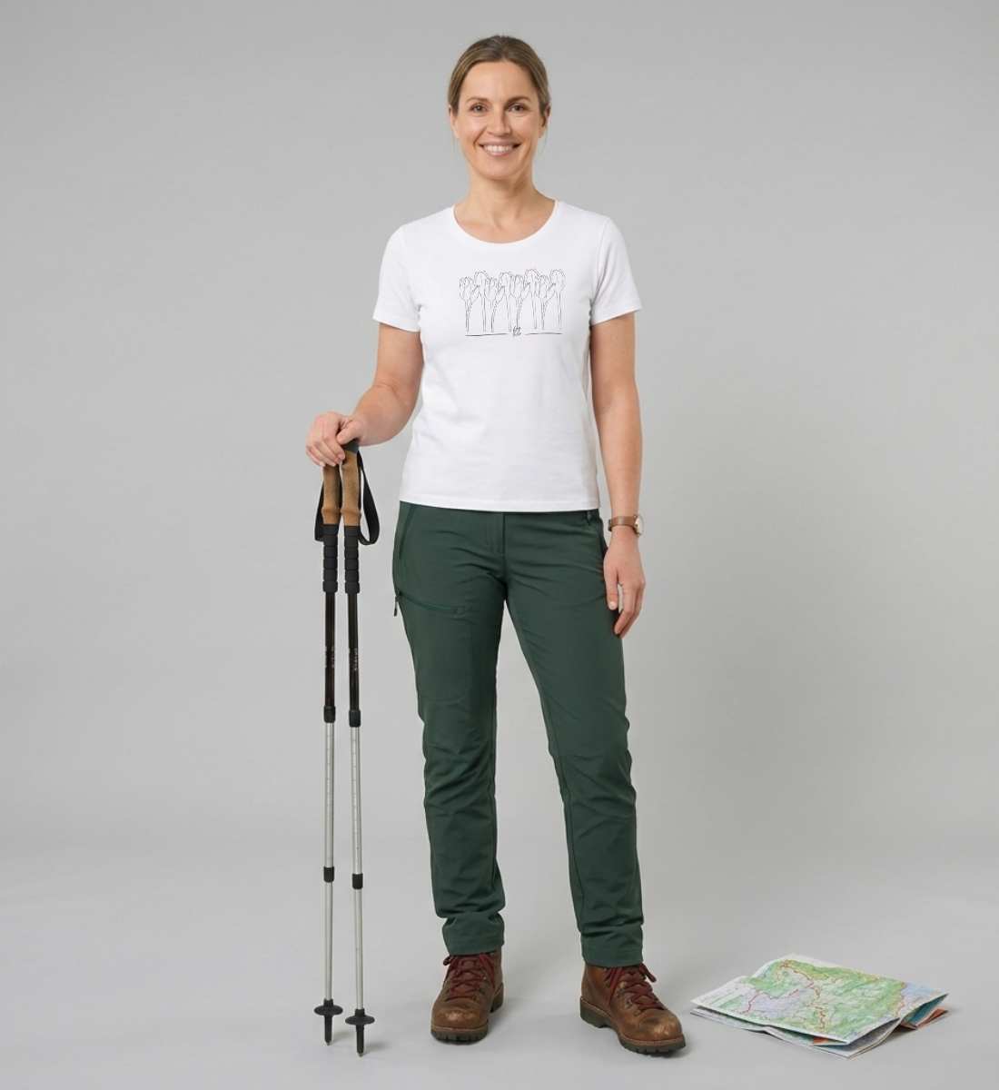 Tulpen | Damen Premium Organic T-Shirt (Fitted) in White von Rad&Rucksack Model