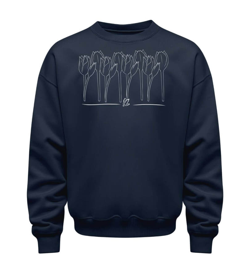 Tulpen | Unisex Organic Pullover in French Navy von Rad&Rucksack