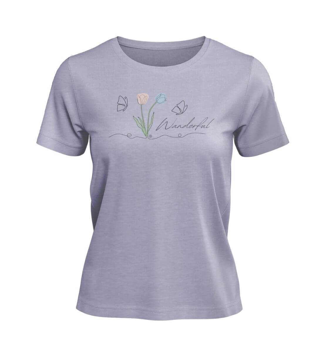 Tulpen Wanderful | Damen Premium Organic T-Shirt in Lavender von Rad&Rucksack