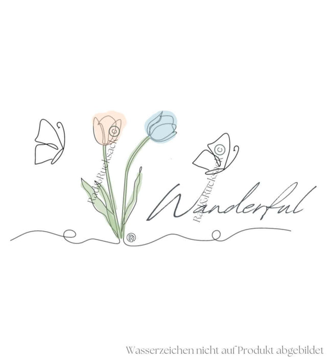 Geschenk Tulpen Wanderful T-Shirt – Detailaufnahme (100% Bio-Baumwolle) von Rad&Rucksack
