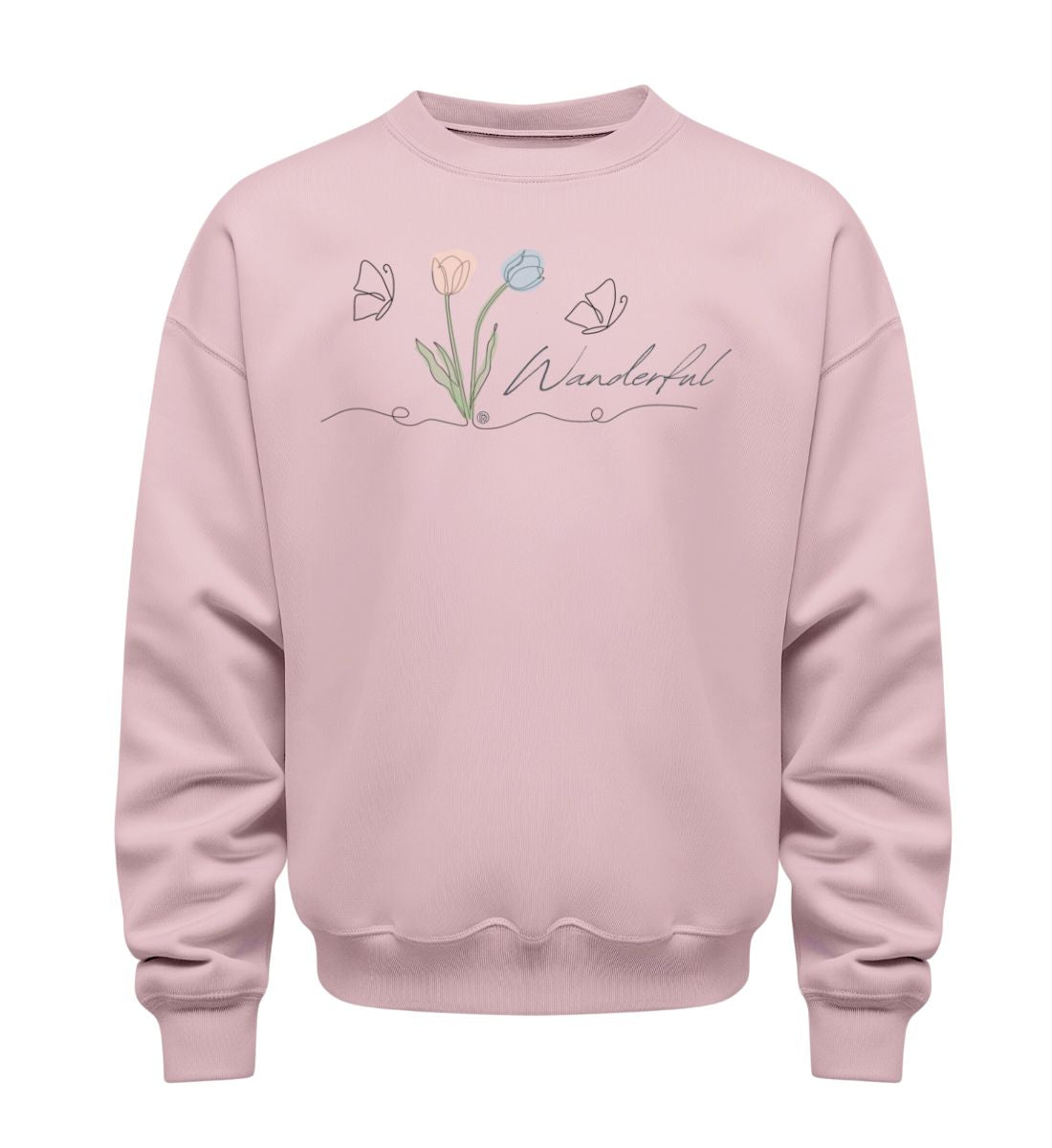 Tulpen Wanderful | Unisex Organic Pullover in Cotton Pink von Rad&Rucksack
