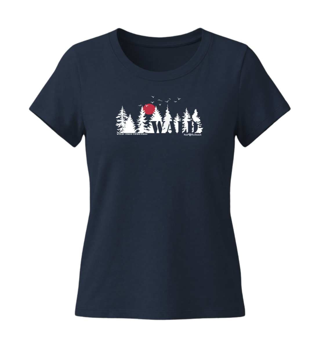 Wäldern | Damen Premium Organic T-Shirt (Fitted) in French Navy von Rad&Rucksack