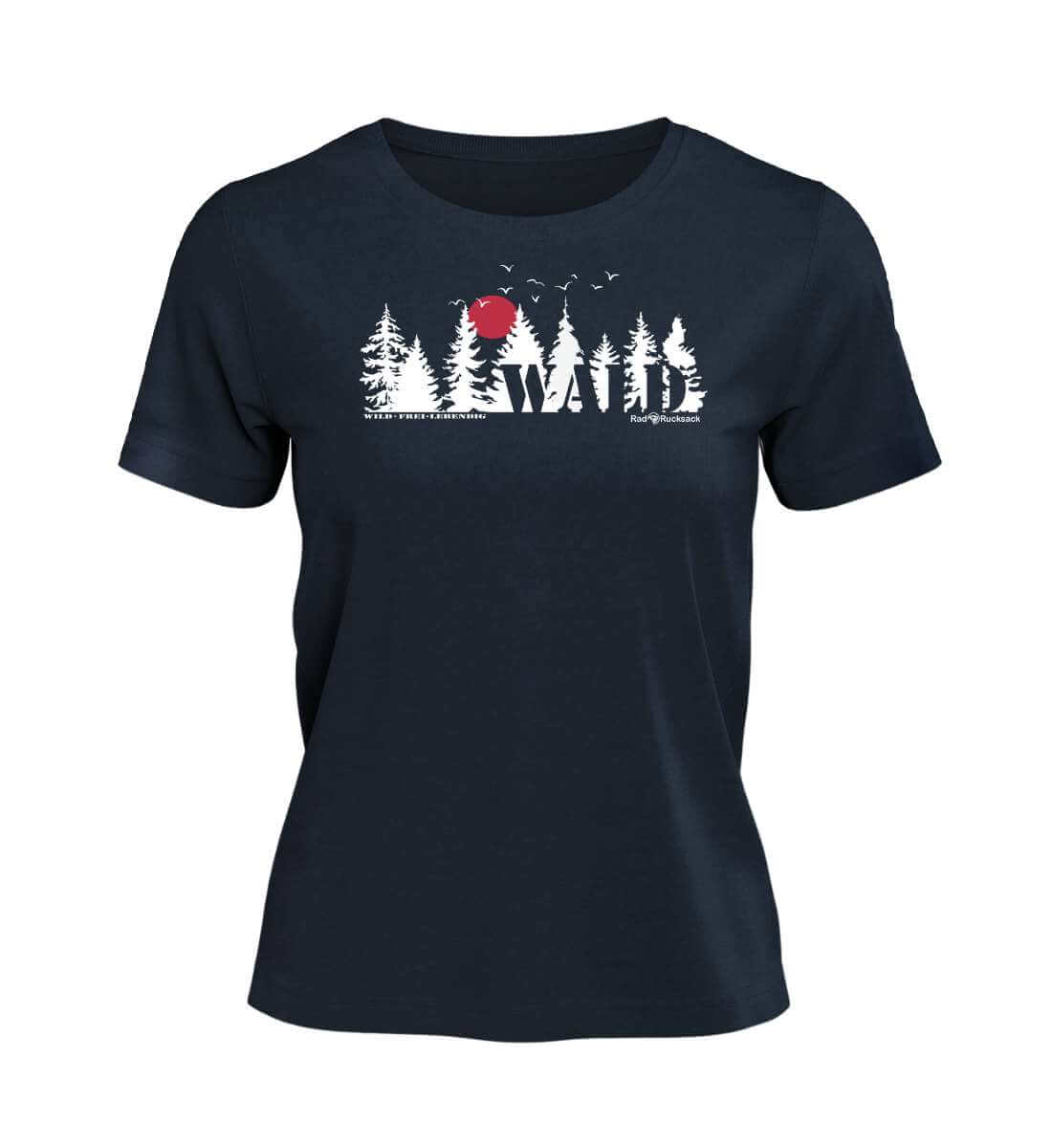 Wäldern | Damen Premium Organic T-Shirt in French Navy von Rad&Rucksack