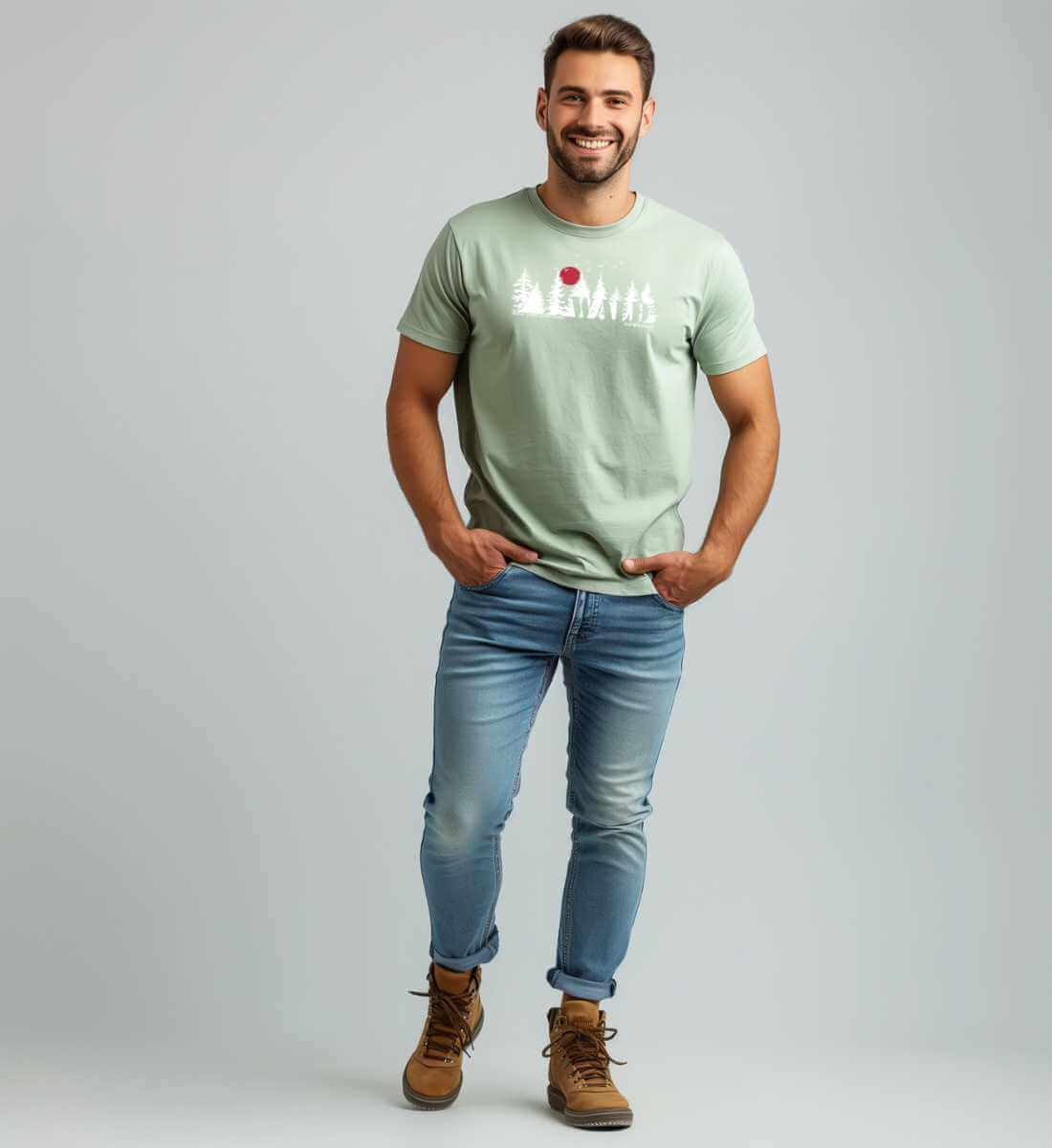 Wäldern | Herren Premium Organic T-Shirt von Rad&Rucksack - Detailansicht