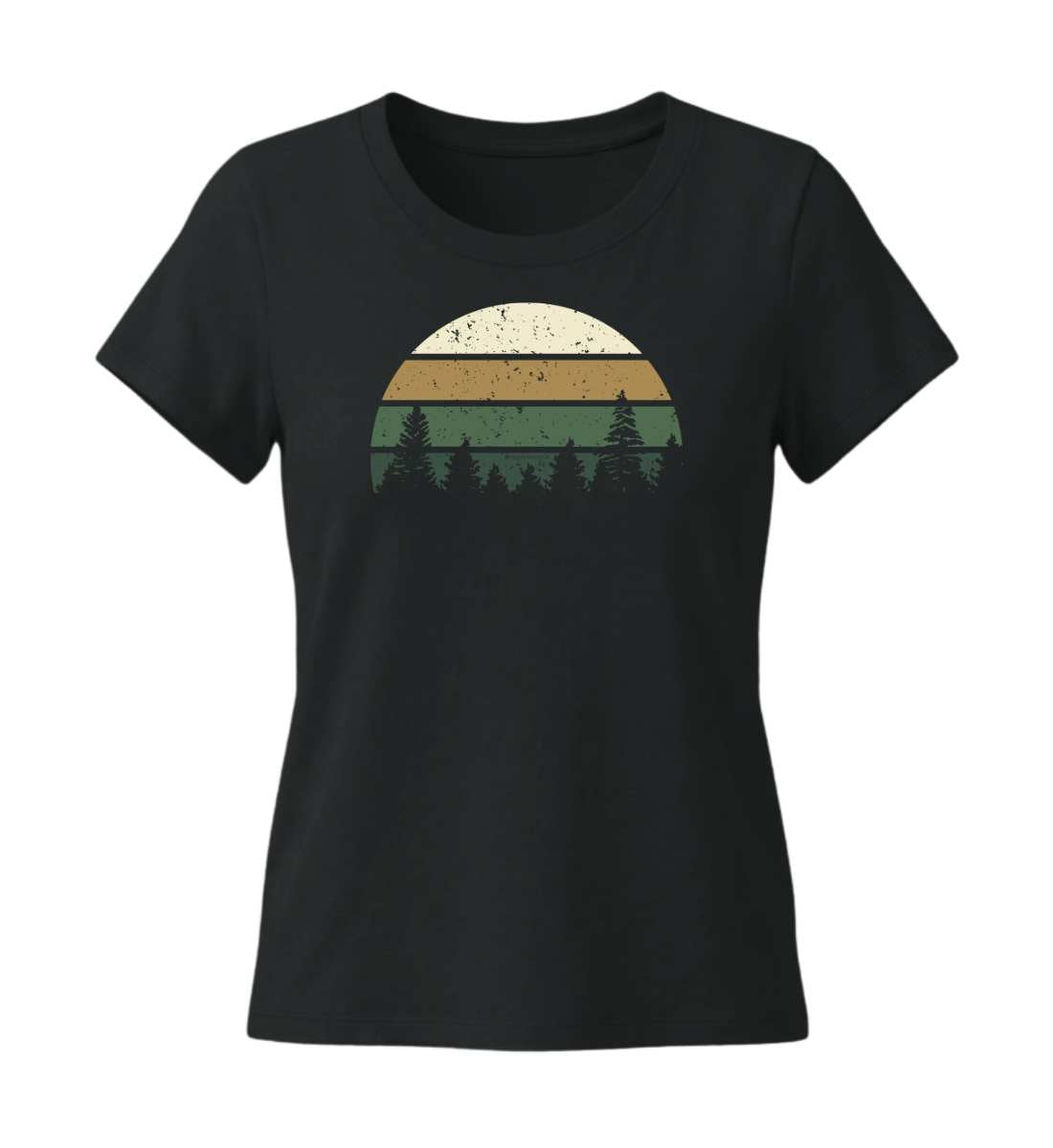 Wald | Damen Premium Organic T-Shirt (Fitted) in Black von Rad&Rucksack