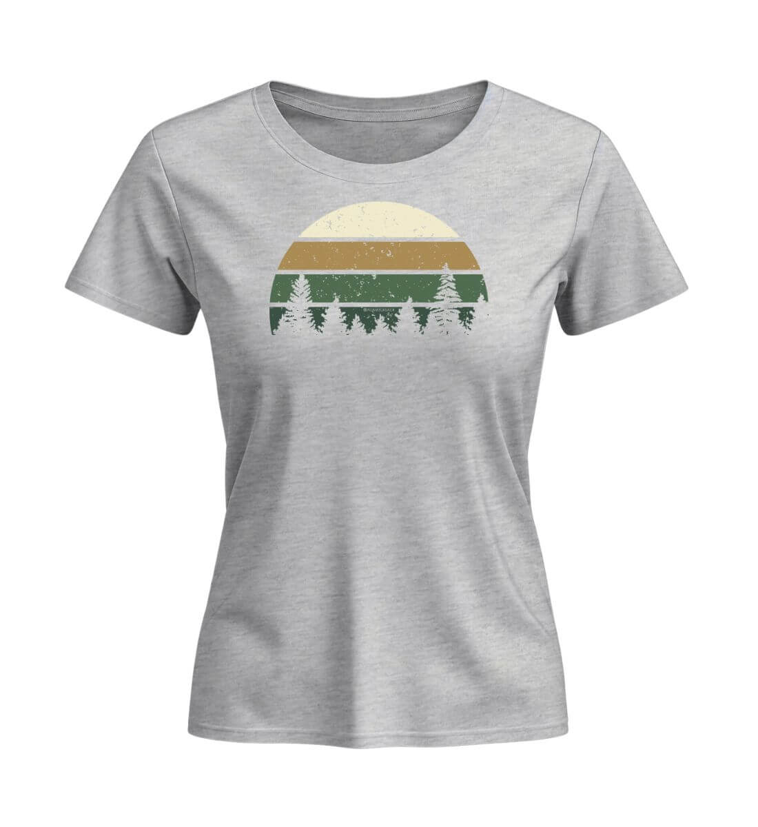 Wald | Damen Premium Organic T-Shirt (Fitted) in Heather Grey von Rad&Rucksack