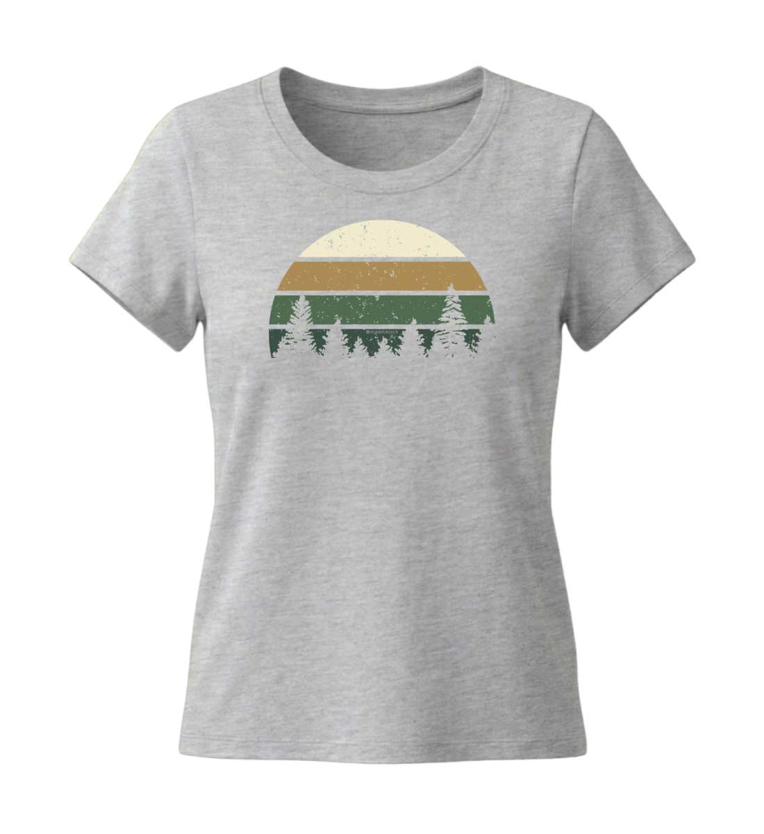 Wald | Damen Premium Organic T-Shirt (Fitted) in Heather Grey von Rad&Rucksack