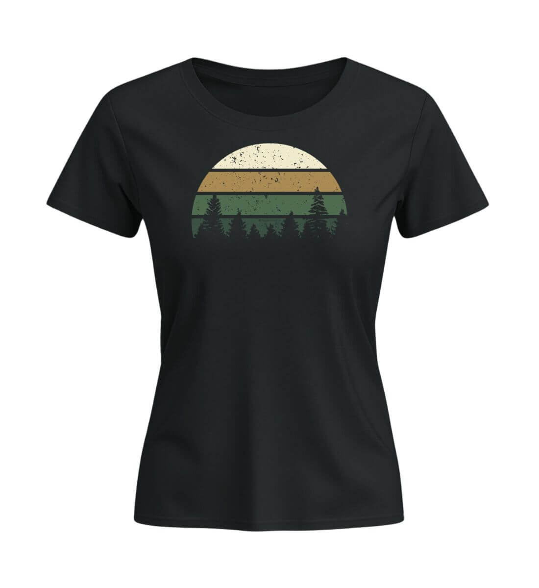 Wald | Damen Premium Organic T-Shirt (Fitted) in Schwarz von Rad&Rucksack