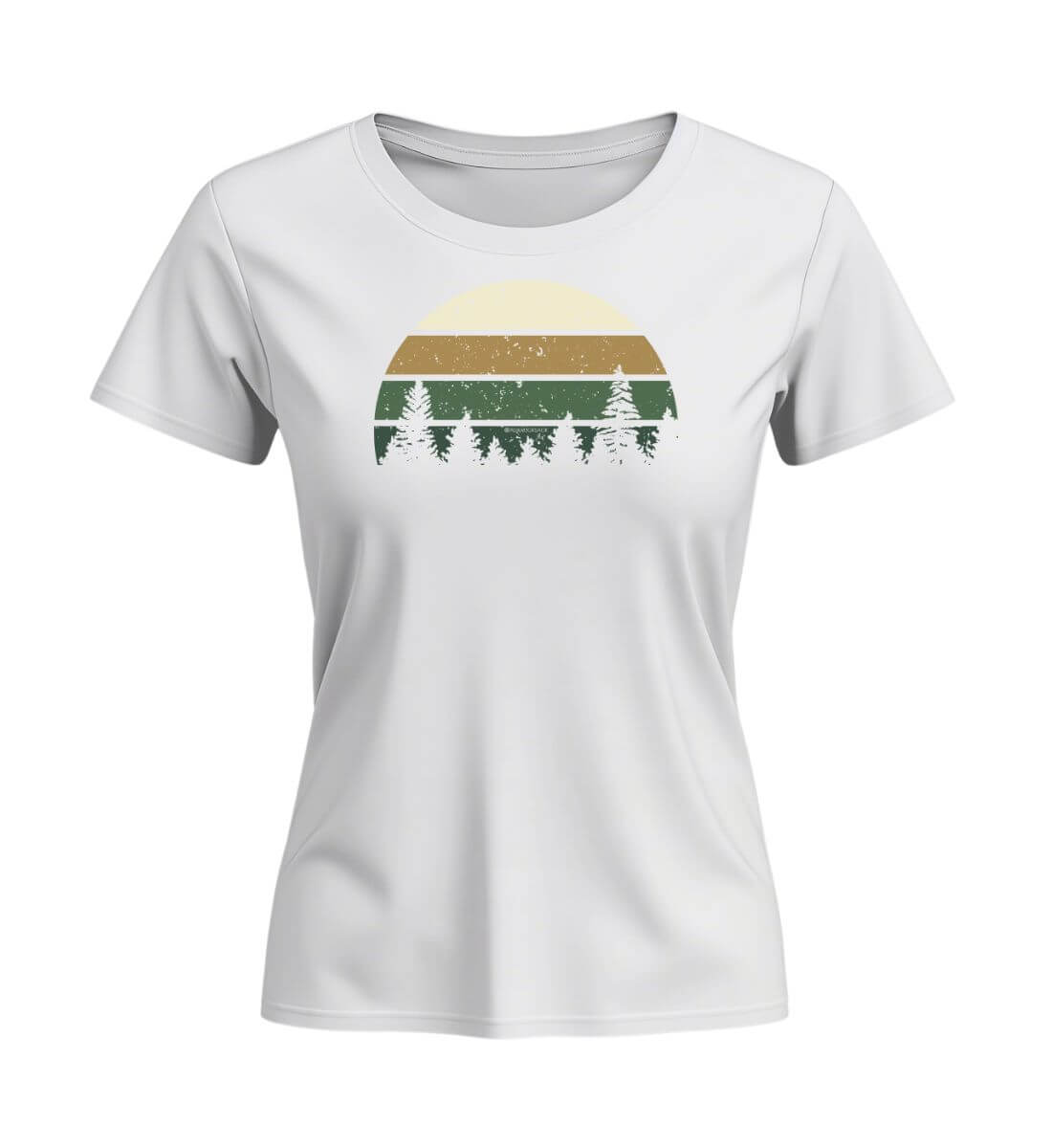 Wald | Damen Premium Organic T-Shirt (Fitted) in White von Rad&Rucksack