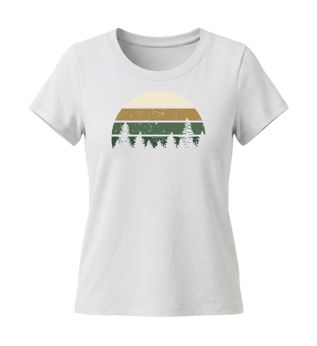 Wald | Damen Premium Organic T-Shirt (Fitted) in White von Rad&Rucksack