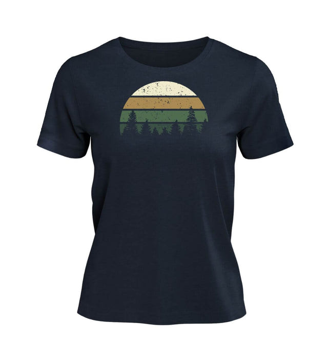 Waldliebe Geschenk T-Shirt Damen in Dunkelblau (French Navy) – Produktbild (100% Bio-Baumwolle) von Rad&Rucksack