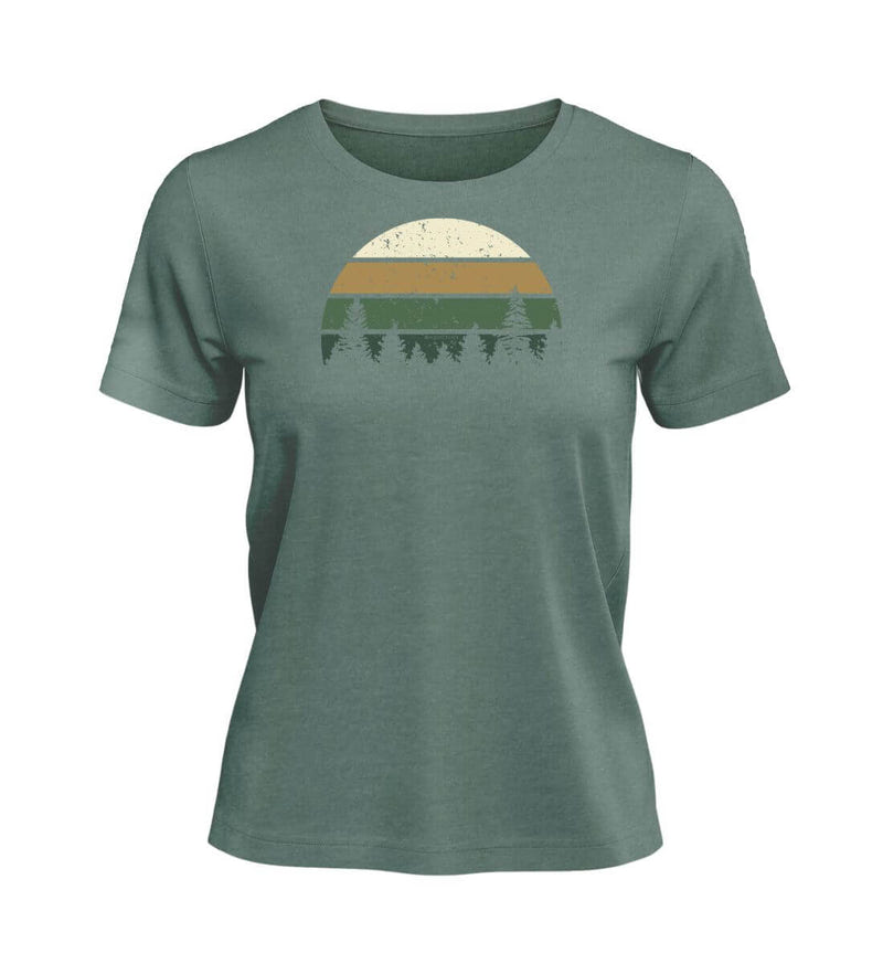 Wald T-Shirt Damen in Meeresgrün (Green Bay) – Produktbild (100% Bio-Baumwolle) von Rad&Rucksack