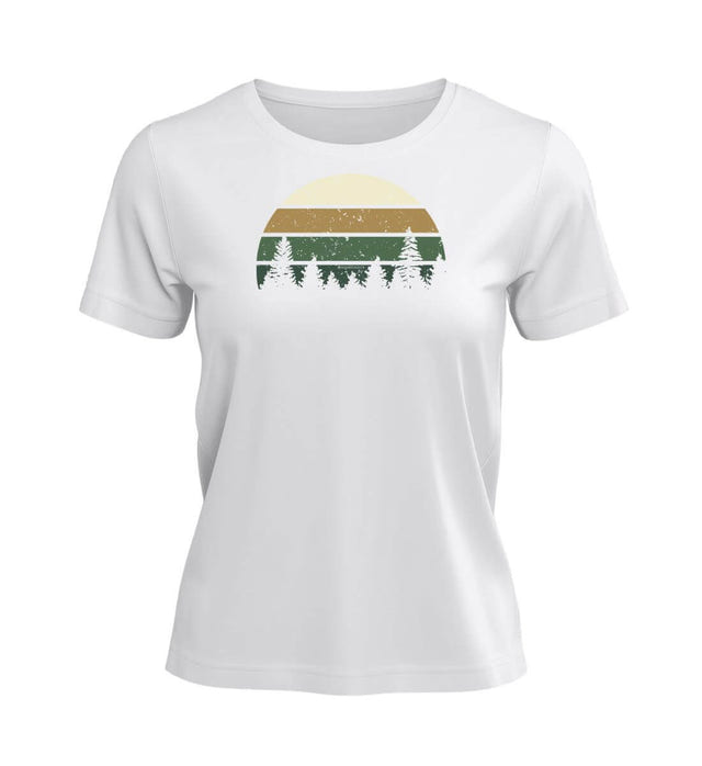 Wald T-Shirt Damen in Weiß (White) – Produktbild (100% Bio-Baumwolle) von Rad&Rucksack