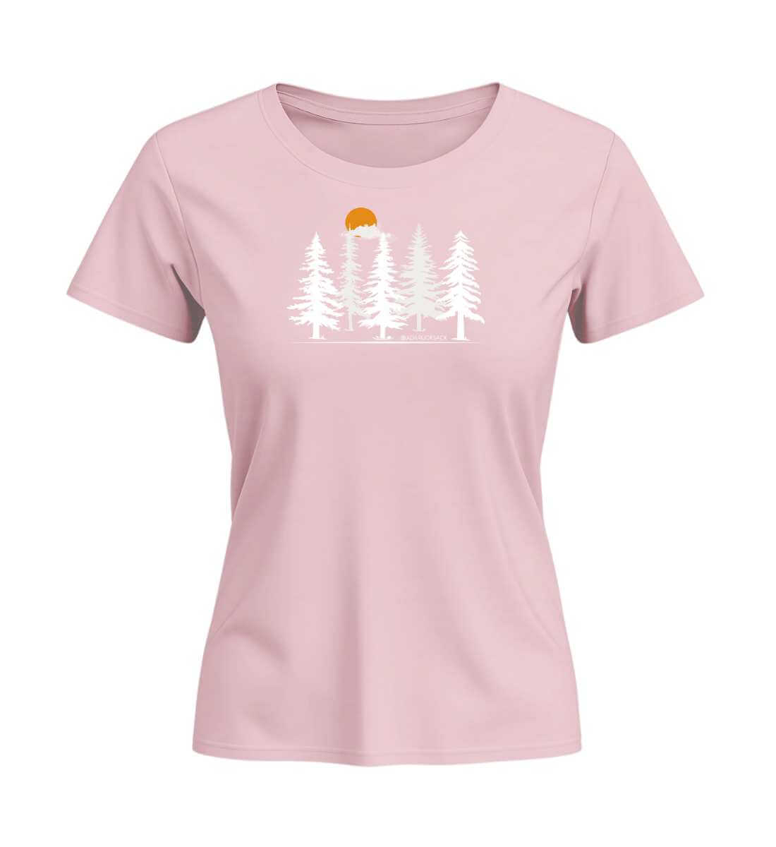 Wald Forest | Damen Premium Organic T-Shirt (Fitted) in Cotton Pink von Rad&Rucksack
