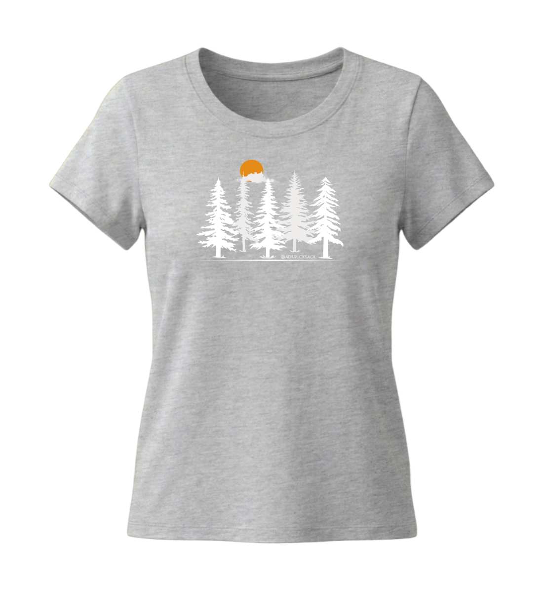 Wald Forest | Damen Premium Organic T-Shirt (Fitted) in Heather Grey von Rad&Rucksack