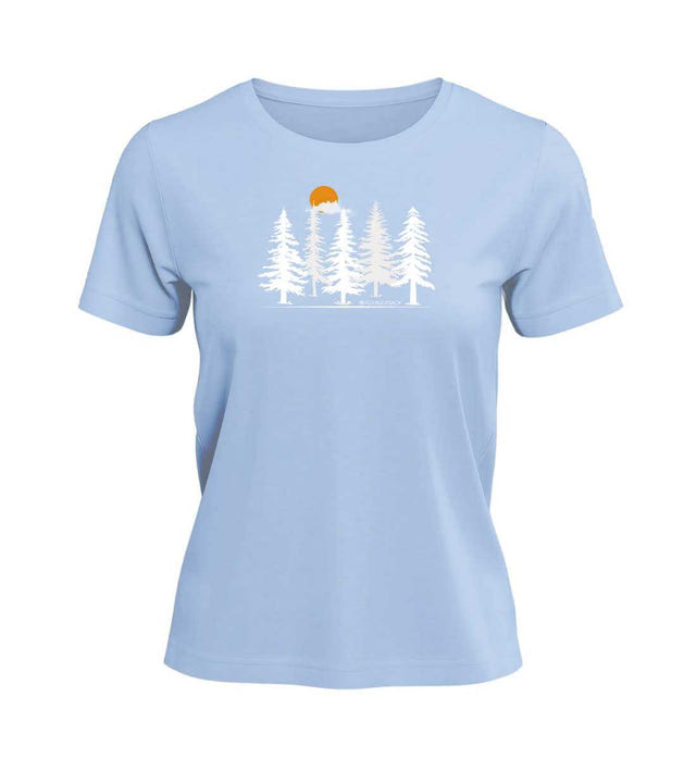 Wald Forest T-Shirt Damen Mittelblau (Blue Soul) – Produktbild (100% Bio-Baumwolle) von Rad&Rucksack