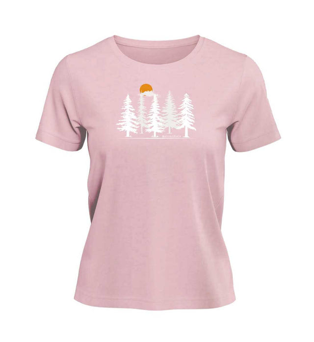 Wald Forest T-Shirt Damen Zartrosa (Cotton Pink) – Produktbild (100% Bio-Baumwolle) von Rad&Rucksack