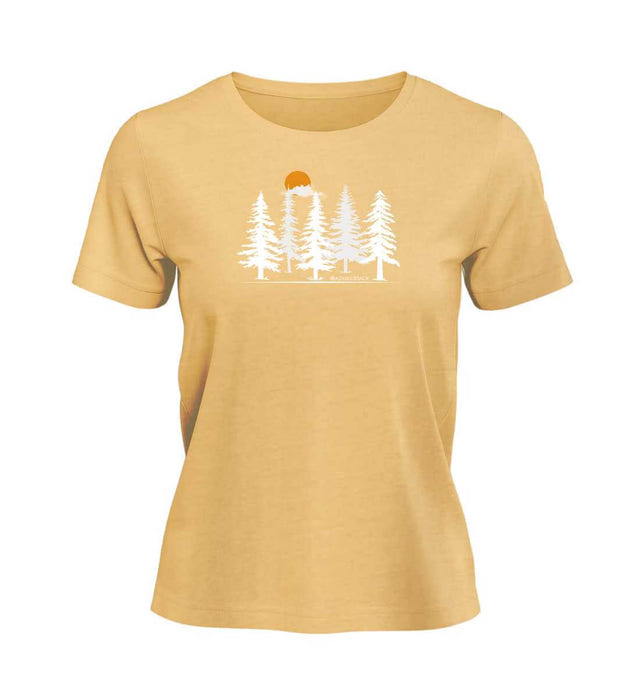 Wald Forest T-Shirt Damen Apricot-Orange (Nispero) – Produktbild (100% Bio-Baumwolle) von Rad&Rucksack