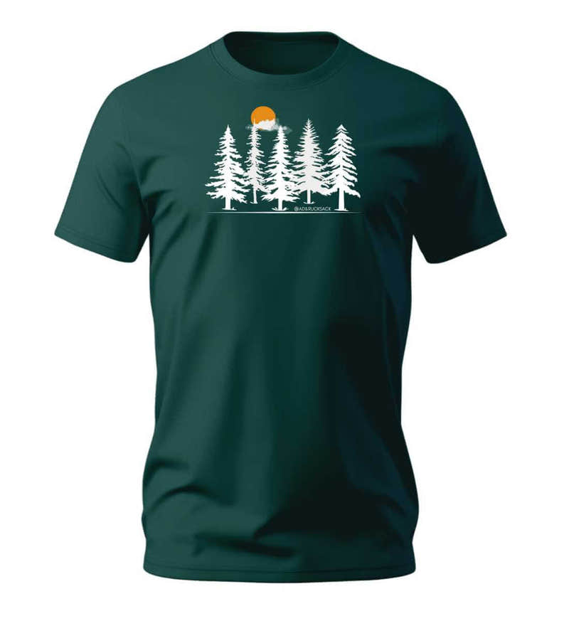 Forst T-Shirt Herren „Wald Forest“ in Tannengrün (Glazed Green) – Produktbild (100% Bio-Baumwolle) von Rad&Rucksack