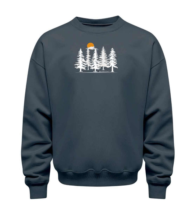 Bio Sweatshirt 350g Wald Forest in Blaugrau (India Ink Grey) – Produktbild (350 g/m² Bio-Baumwolle) von Rad&Rucksack