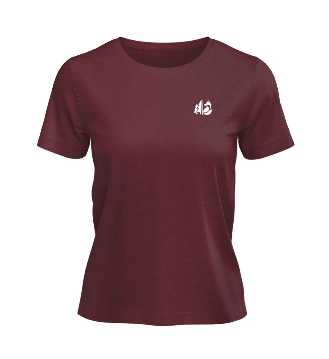 Wald Fuchs | Damen Premium Organic T-Shirt in Burgundy von Rad&Rucksack