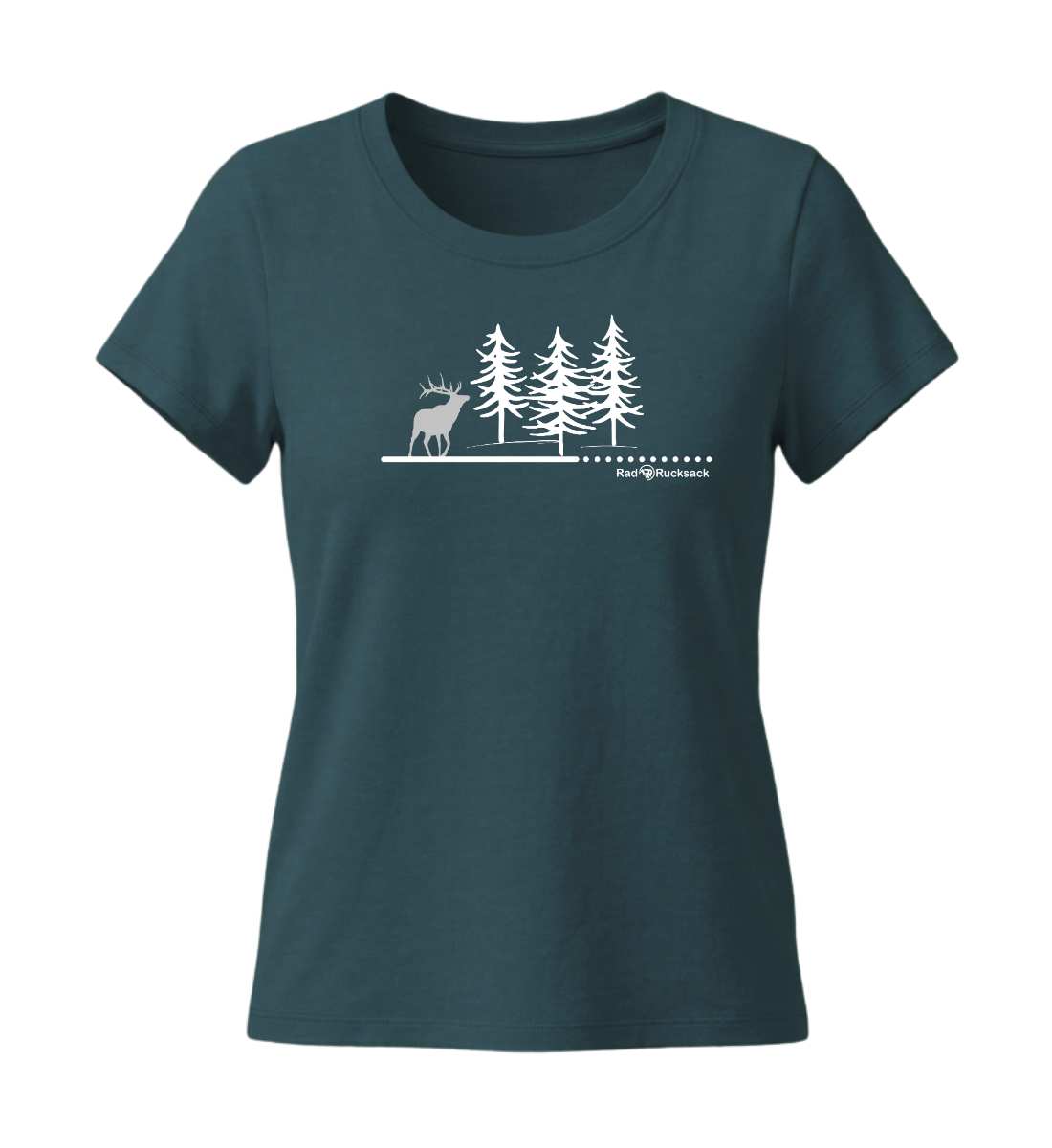 Wald Hirsch | Damen Premium Organic T-Shirt (Fitted) in Stargazer von Rad&Rucksack