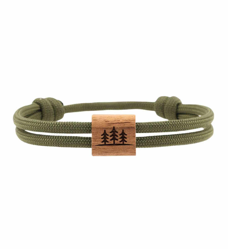 Wald | Nussholz Paracord Armband in Forrest Green von Rad&Rucksack