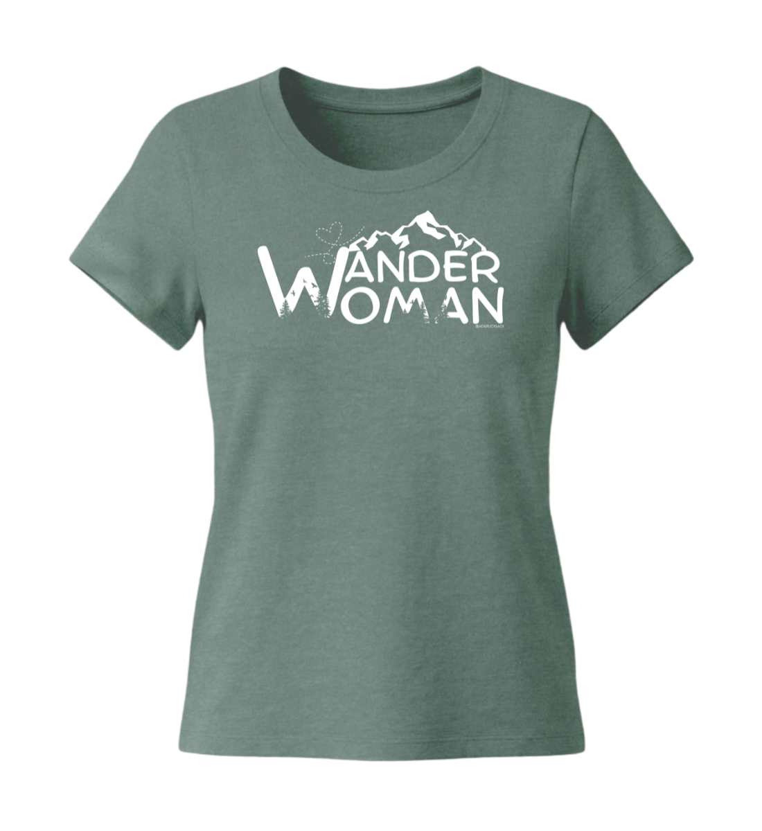 Wander Woman | Damen Premium Organic T-Shirt (Fitted) in Green Bay von Rad&Rucksack