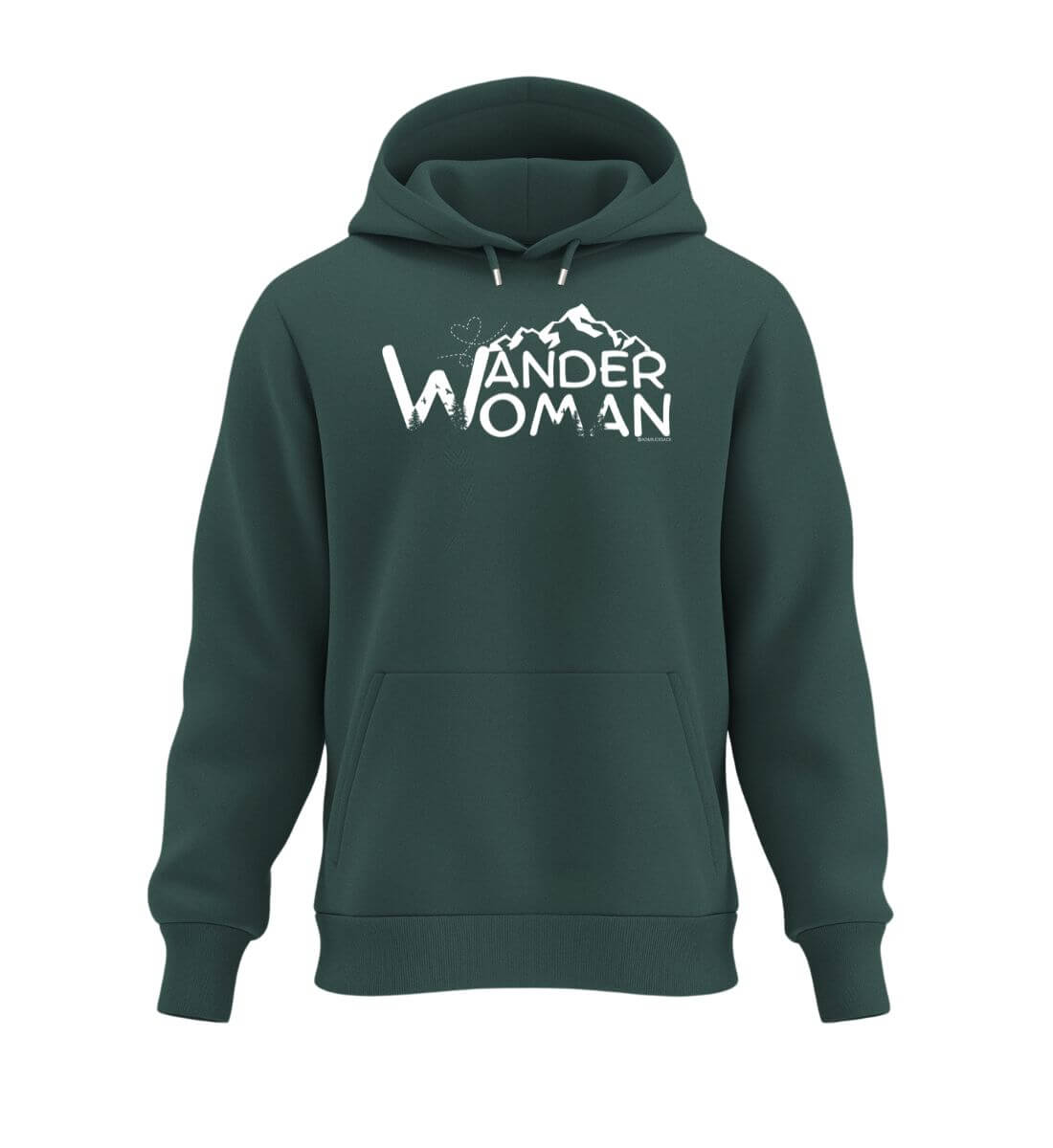 Wander Woman | Unisex Organic Hoodie in Glazed Green von Rad&Rucksack