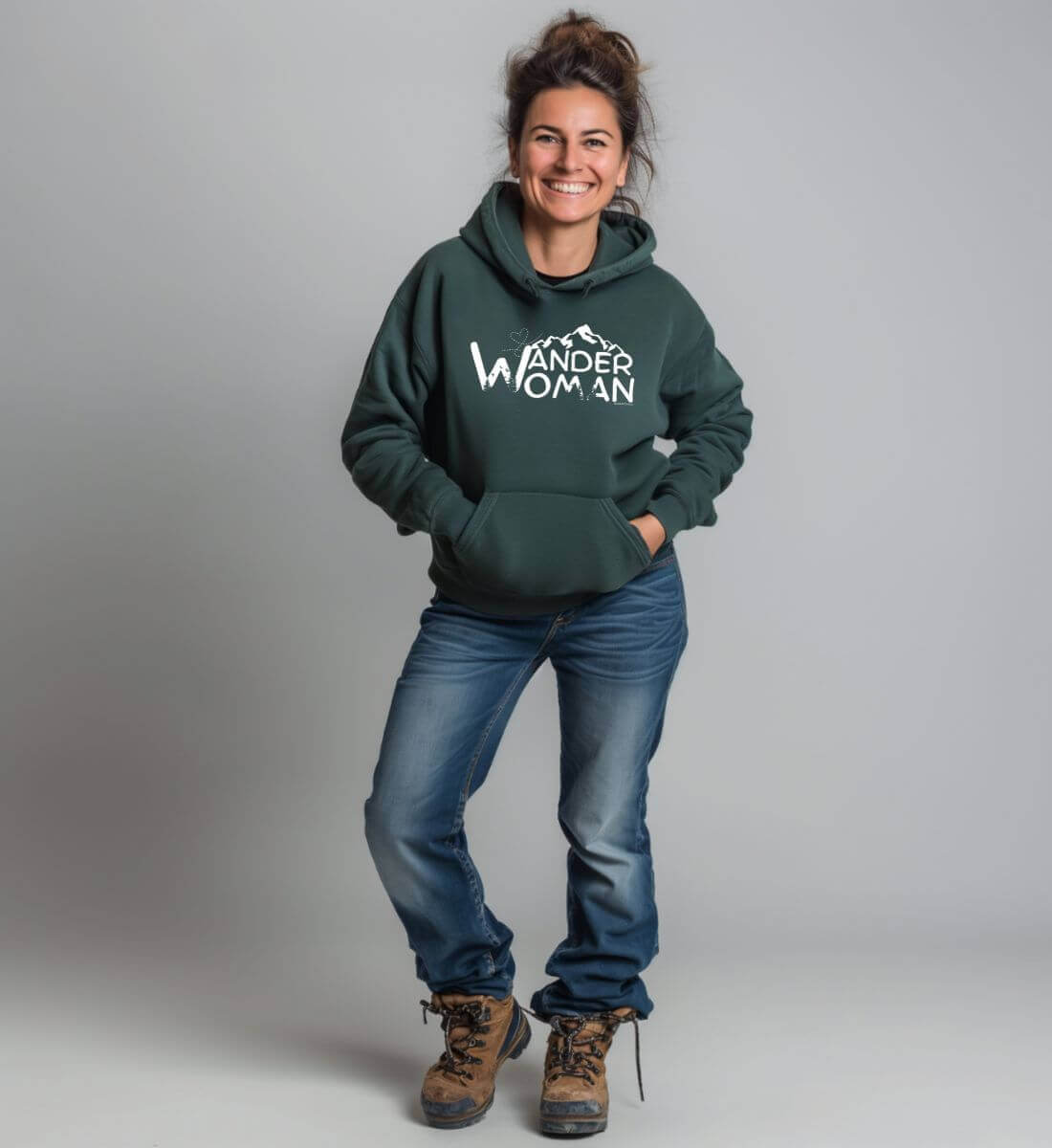 Wander Woman | Unisex Organic Hoodie von Rad&Rucksack - Detailansicht