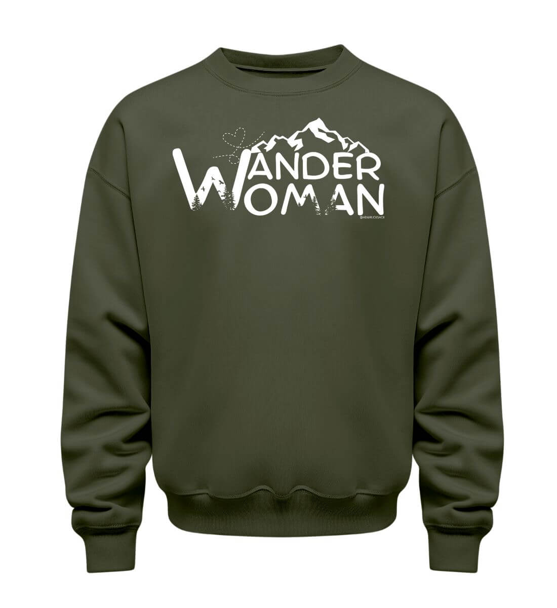 Wander Woman | Unisex Organic Pullover in Khaki von Rad&Rucksack