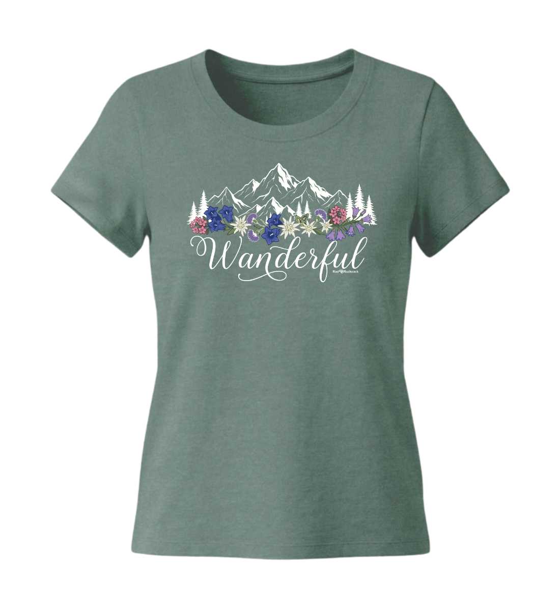 Wanderful | Damen Premium Organic T-Shirt (Fitted) in Green Bay von Rad&Rucksack