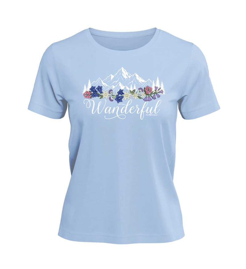 Wanderful | Damen Premium Organic T-Shirt in Blue Soul von Rad&Rucksack