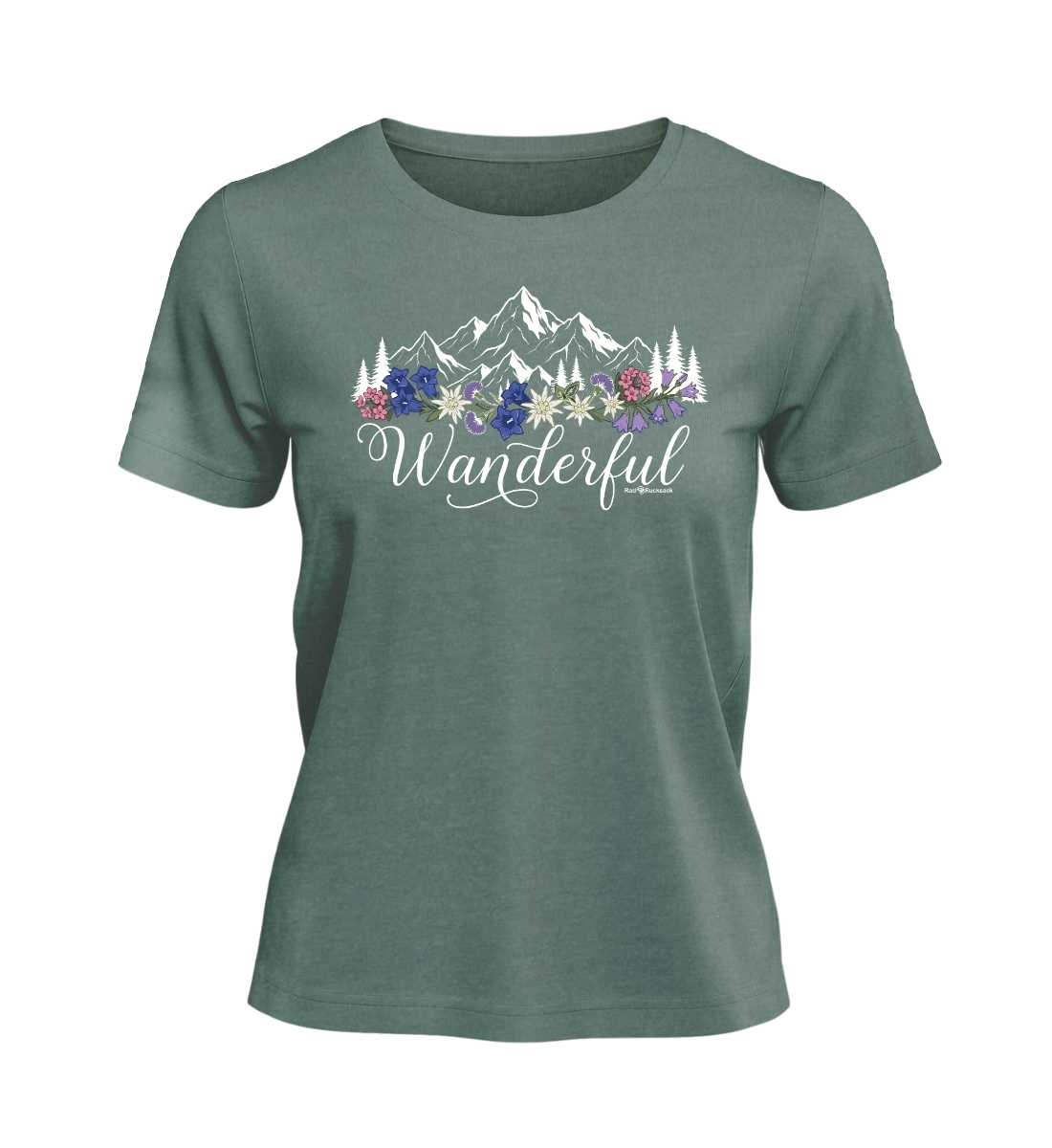Wanderful | Damen Premium Organic T-Shirt in Green Bay von Rad&Rucksack